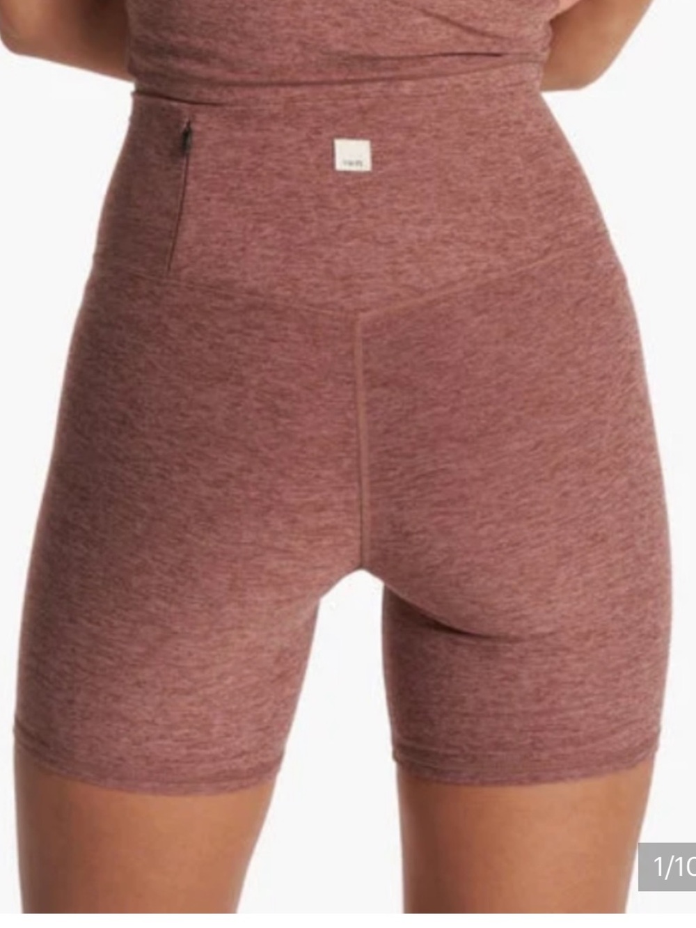 Vuori Clean Elevation Shorty 6” Mauve Heather Womens XS High Rise Bike Shorts*12